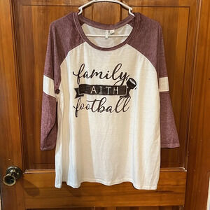 NWT Cato EST 1946 Purple/Maroon Family and Football Large Tee‎